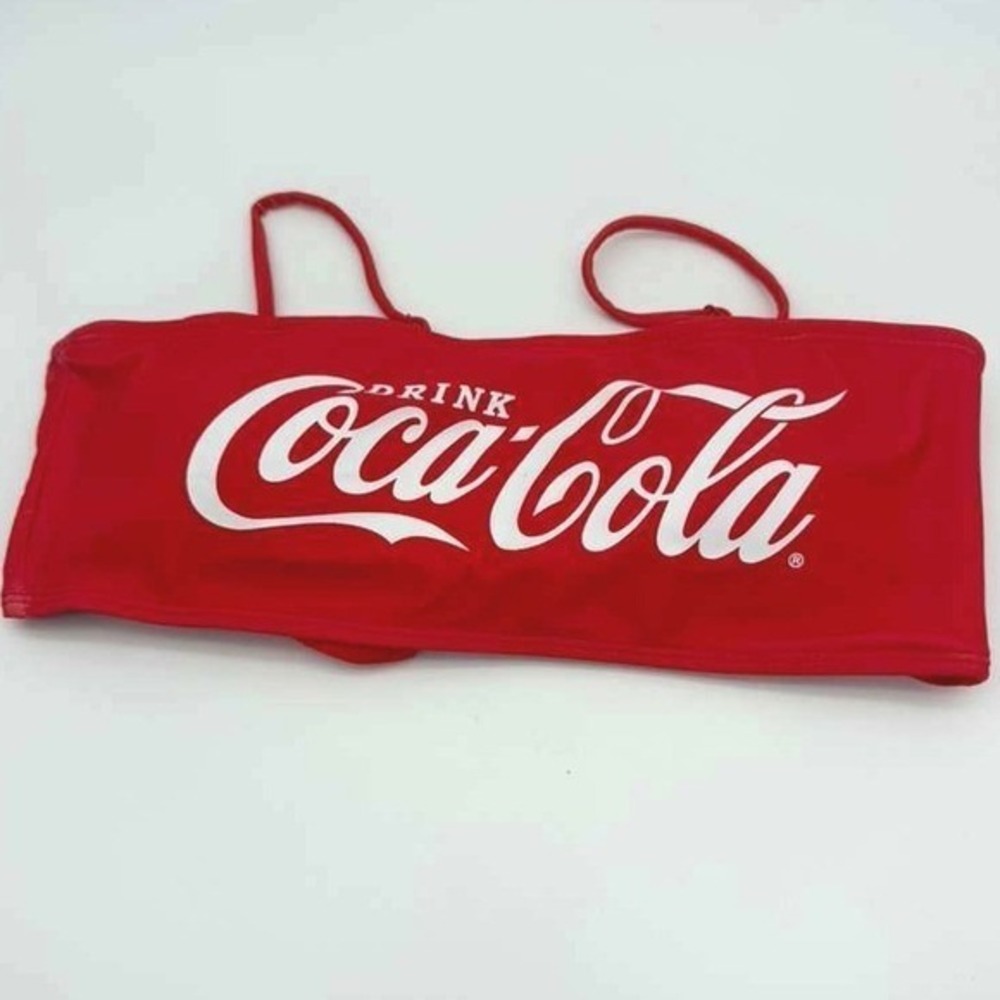 Coca-Cola Red Bikini Top Logo Print Swimwear – Women's Size Small – Brand New - Picture 3 of 3